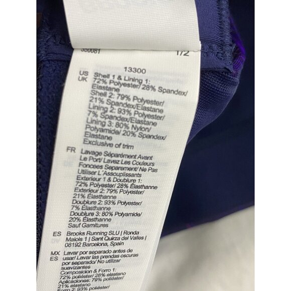 Brooks 38DD Drive Convertible Run Sports Bra Matrix Navy Print Compression - Picture 3 of 10